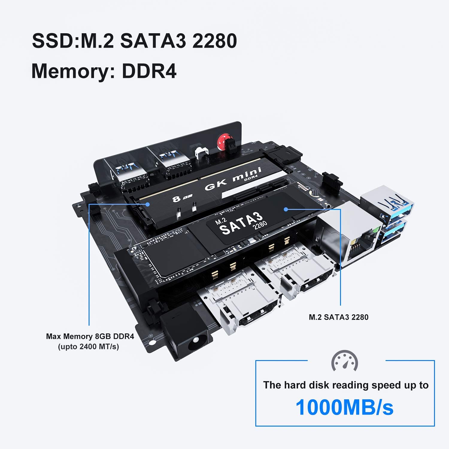 SWEDX Windows Mini-PC J4125 8GB/128GB / 2x4K/60Hz