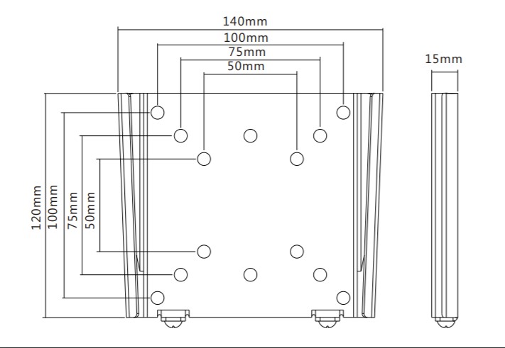 Universal Vesa Wall-Mount bracket 100x100