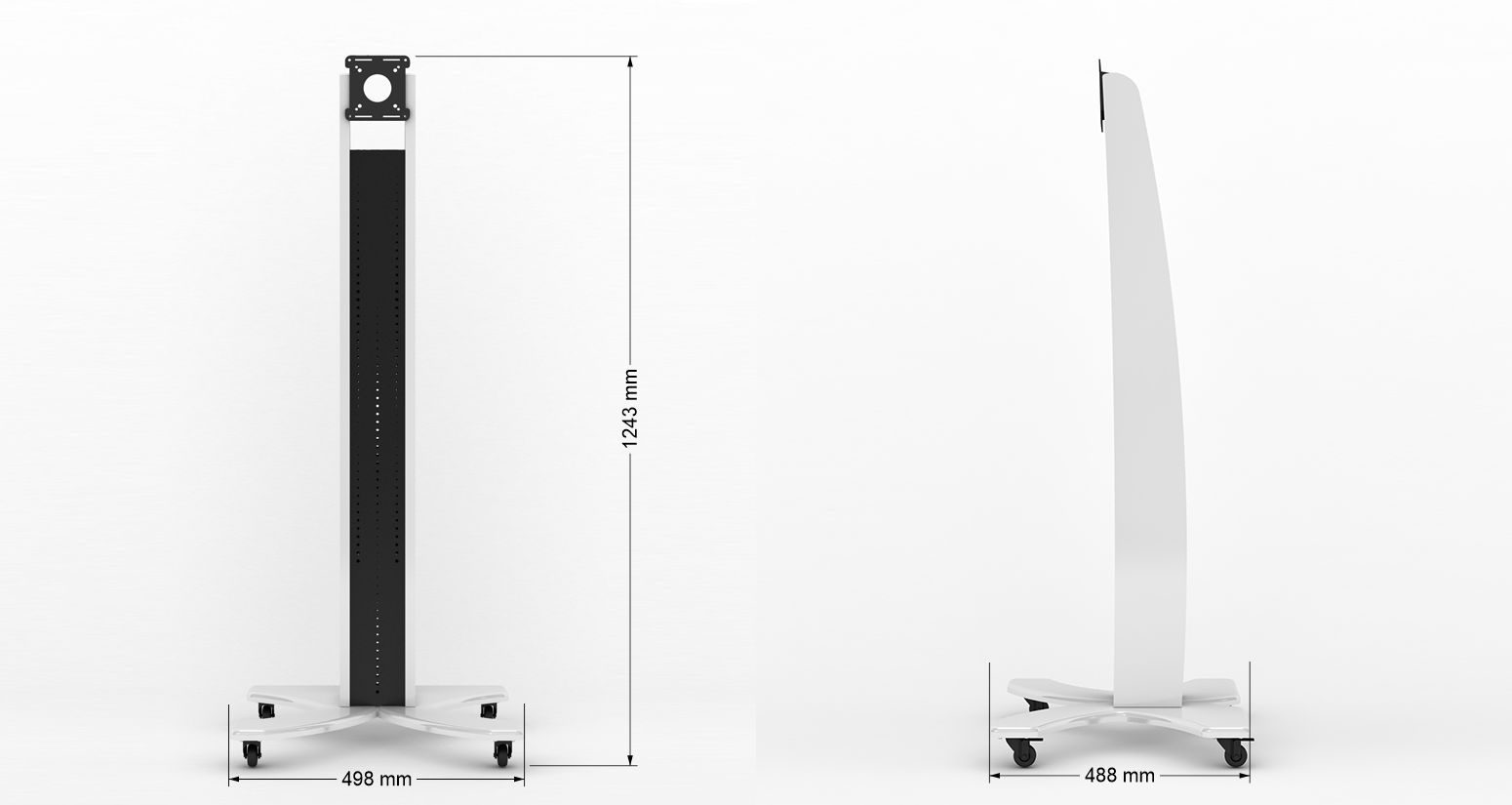 Swedx Stand with Wheels. 124 cm. Vesa 100x100