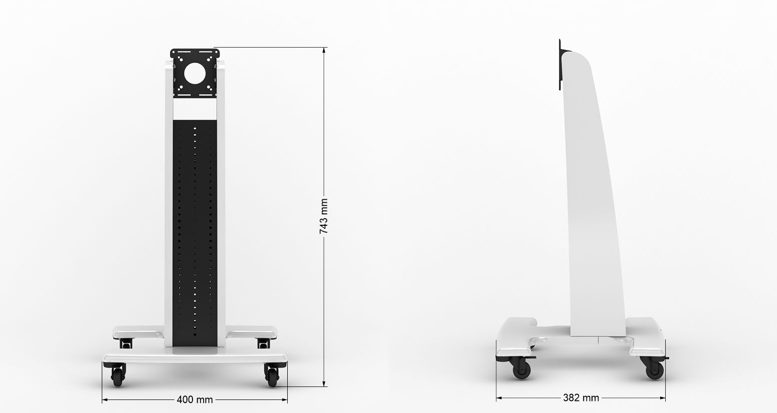 Swedx Stand with Wheels. 75 cm. Vesa 100x100